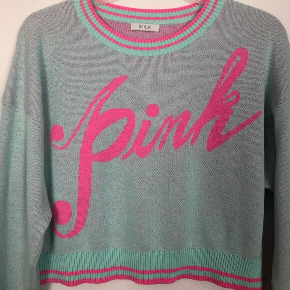 Milk Long Sleeve Pullover Crop Sweater - Picture 3 of 10